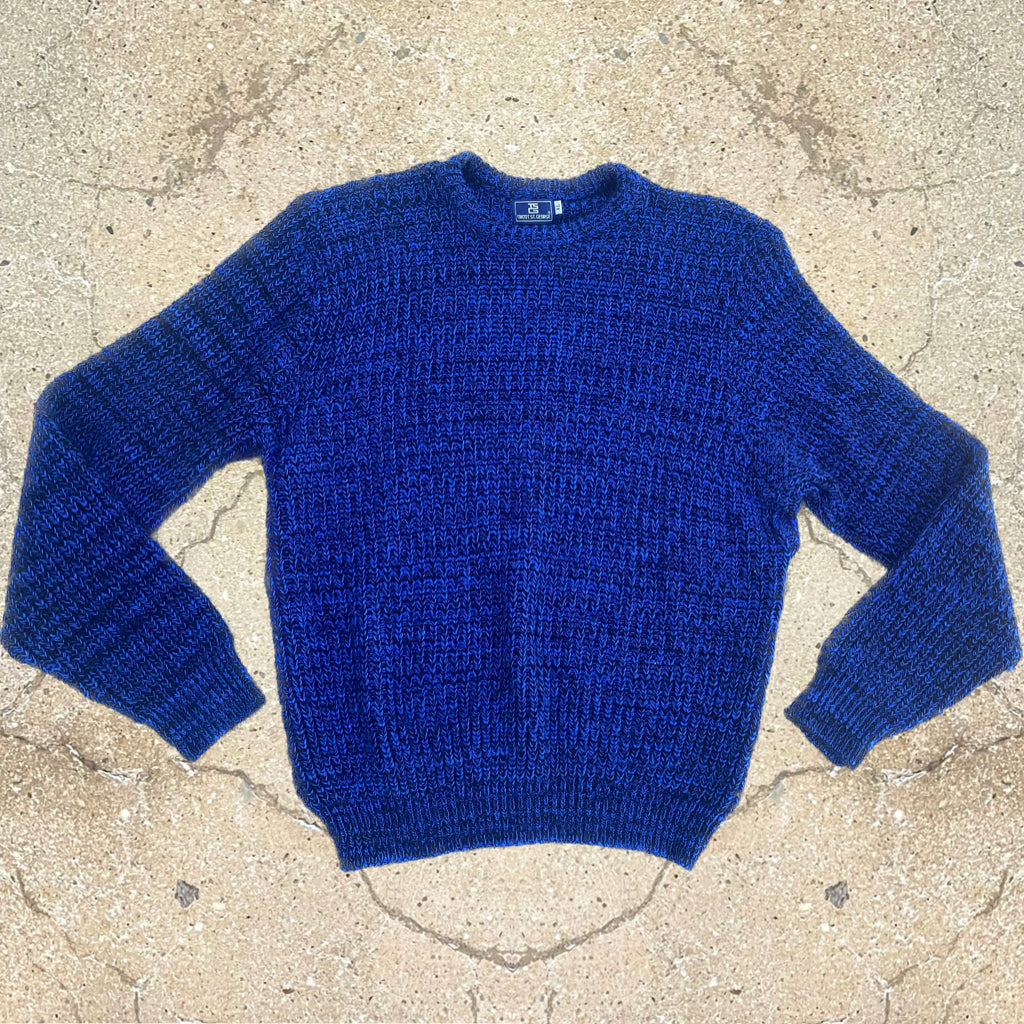 1990s Blue & Black Knit Sweater