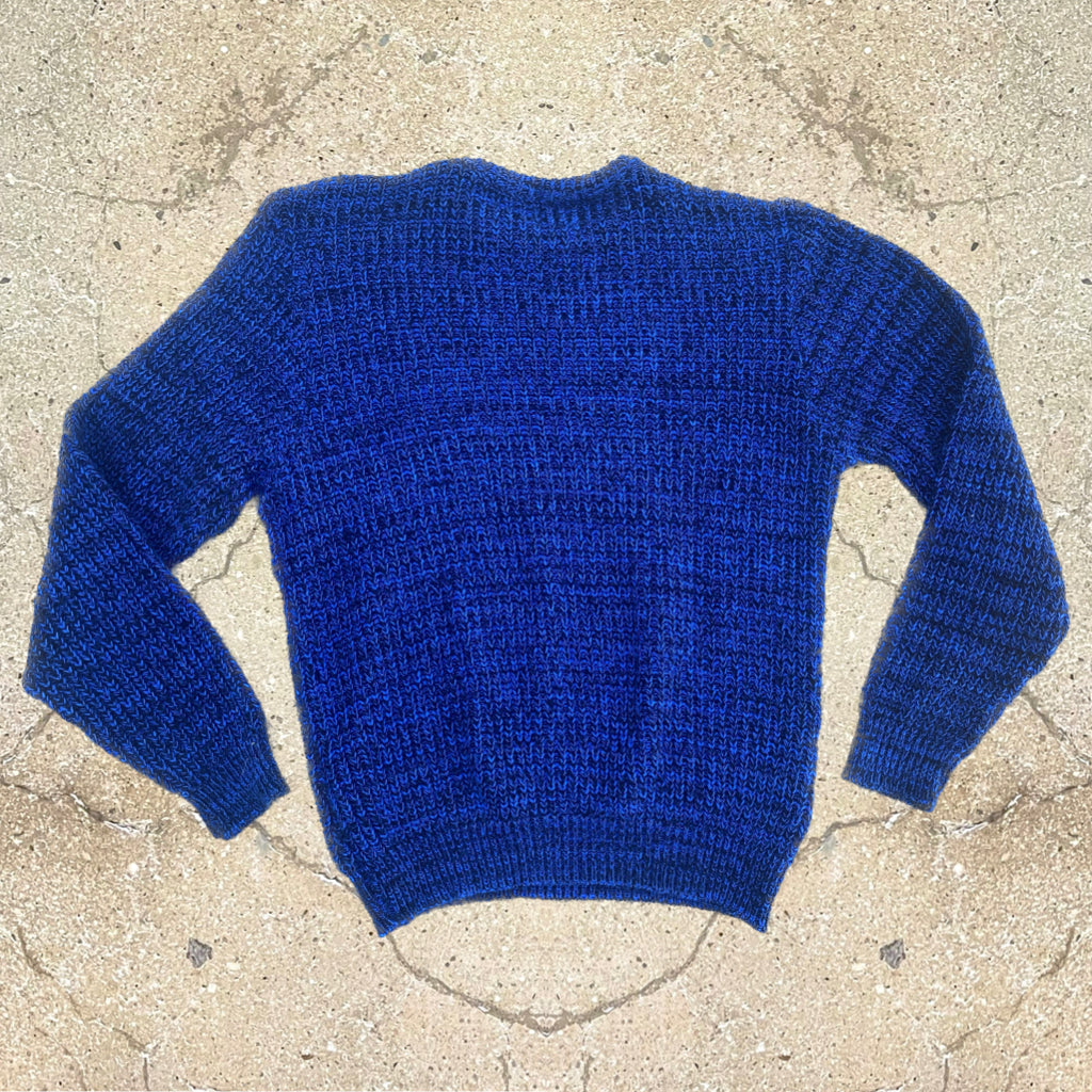 1990s Blue & Black Knit Sweater