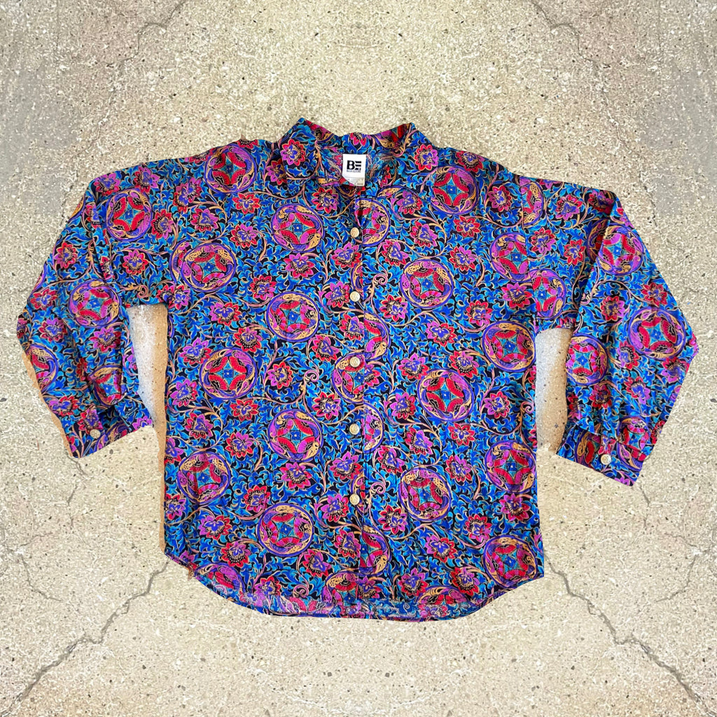 1980s Vintage Floral Paisley Blouse