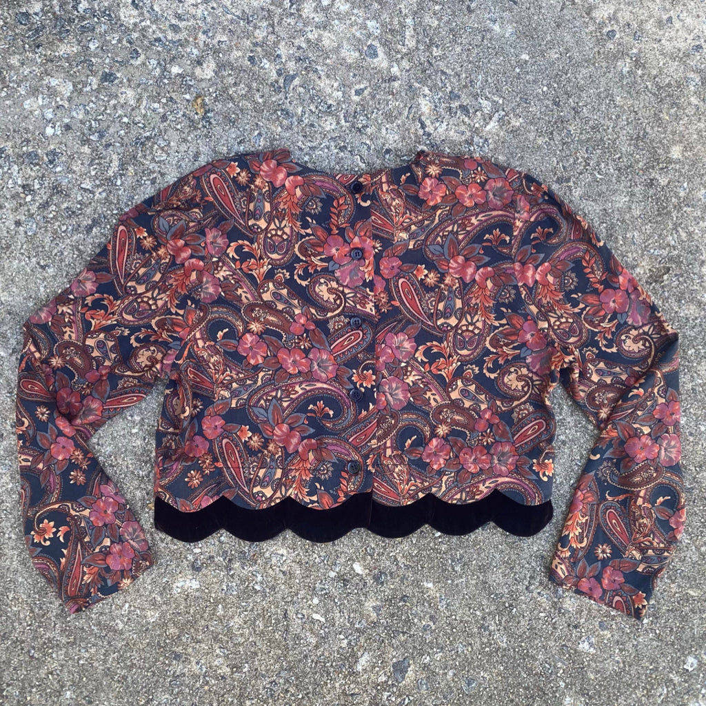 1990s Enhanced Paisley Long Sleeved Crop