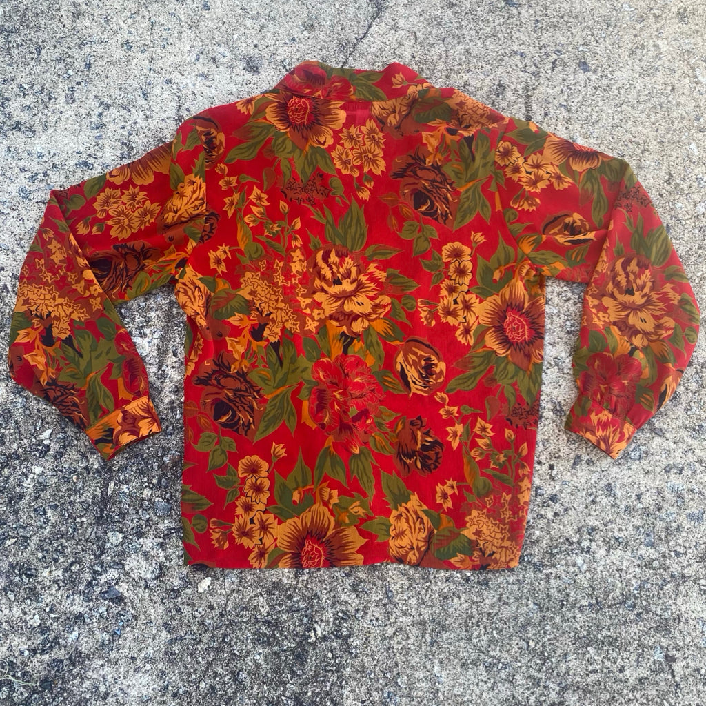 1980/90s Double Breasted Blouse with Gold Buttons