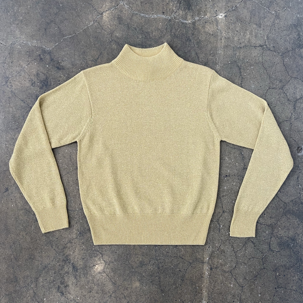 1990s Metallic Gold Mock Turtleneck