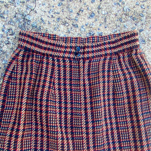 1990s Vintage Wool Plaid Pencil Skirt