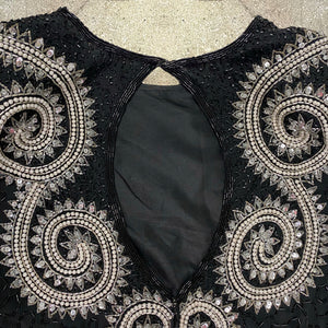 1980/90s Black & Silver Beaded Vintage Dress