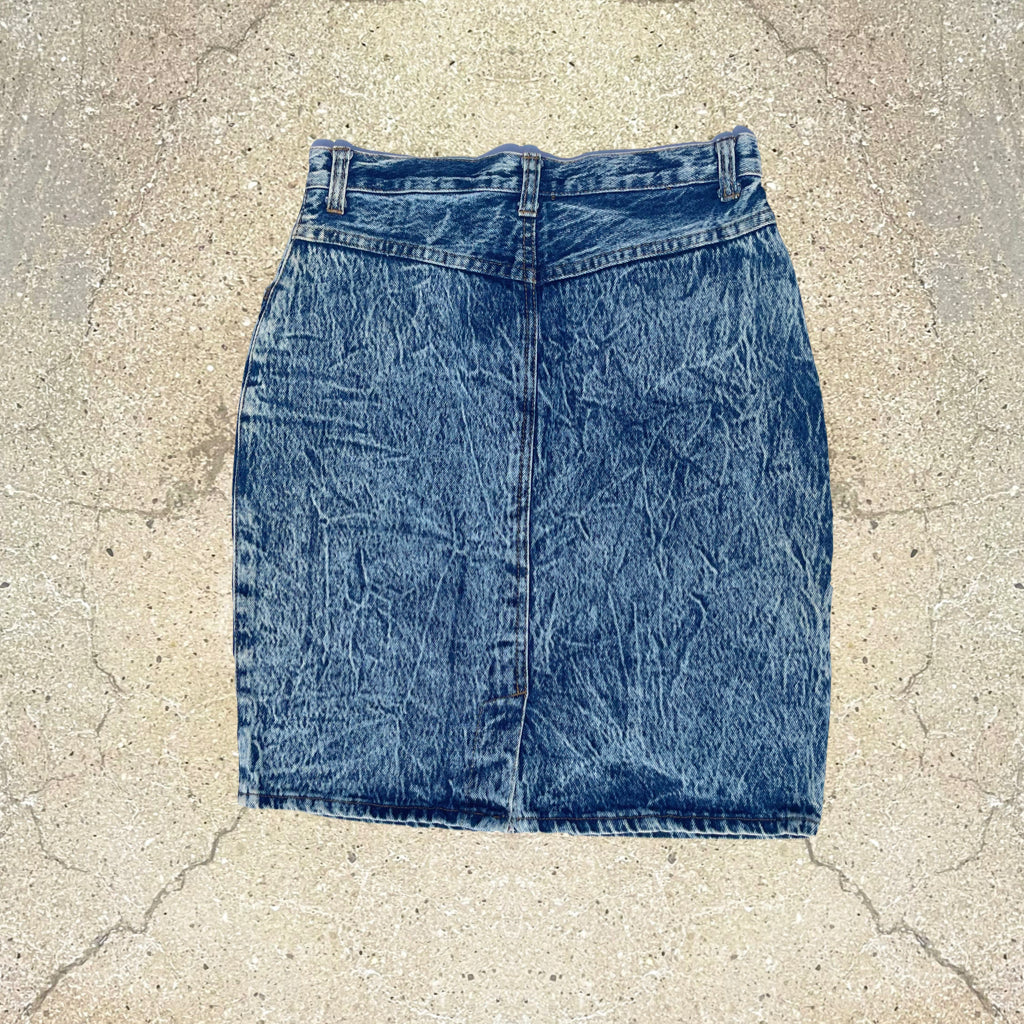 80s/90s Vintage Acid Wash Denim Pencil Skirt