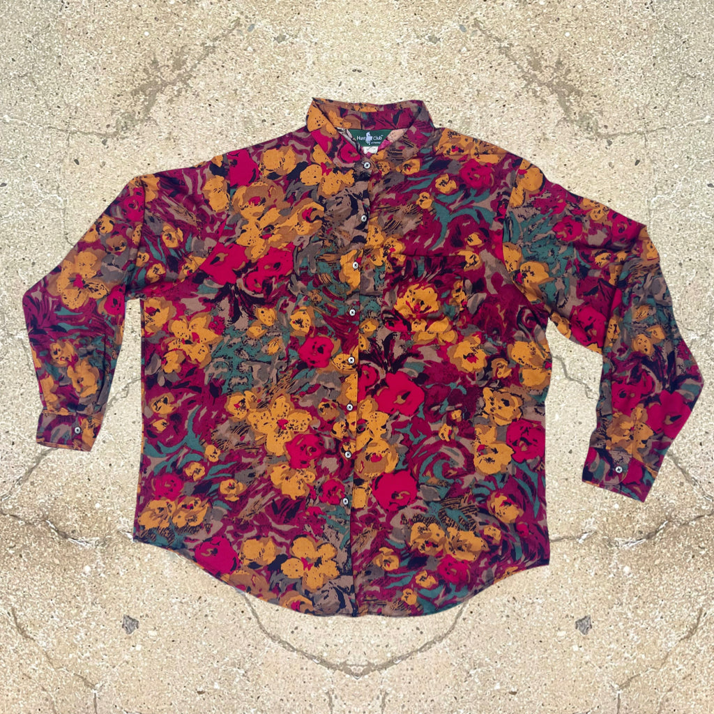 1990s Vintage Seasonal Floral Blouse