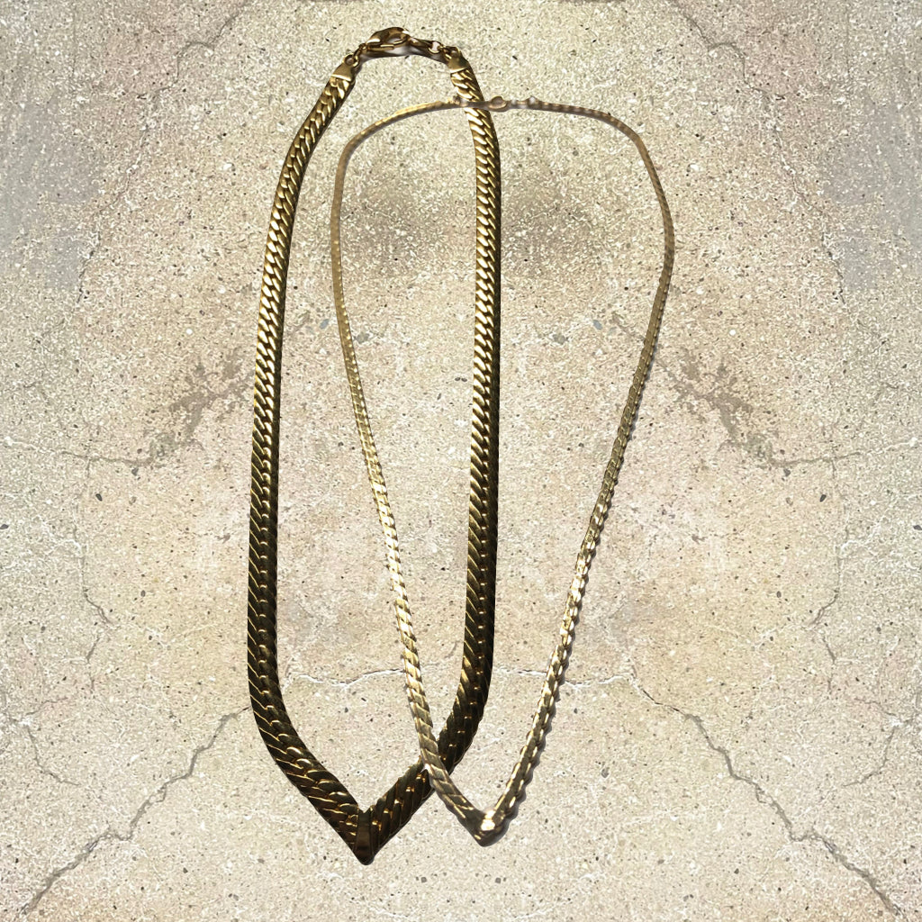 Vintage Gold V-shaped Necklaces