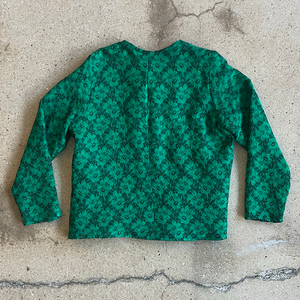 Vintage Green & Black Floral Pattern Jacket