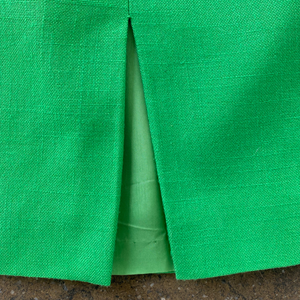 80s Vintage Lime Green High-waisted Pencil Skirt with Pockets