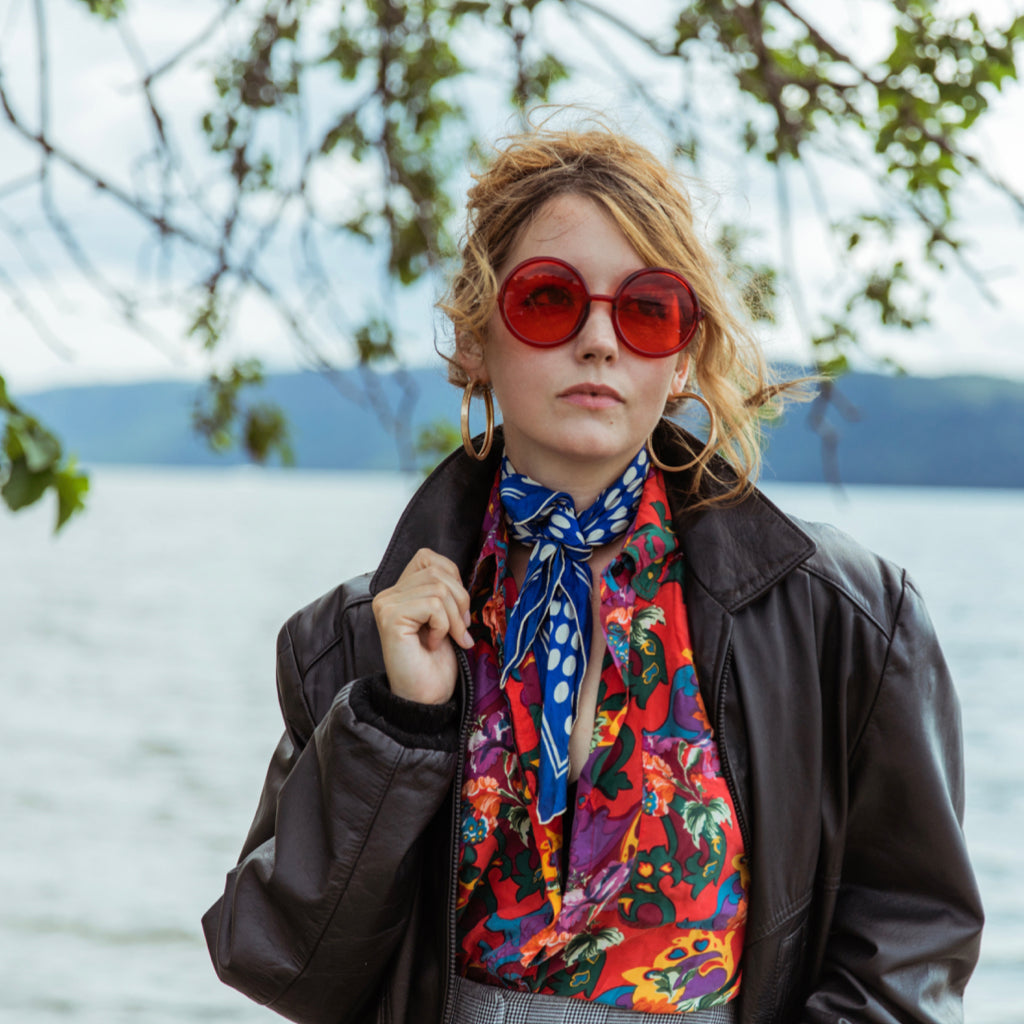 80s/90s Vintage Silk Floral Blouse