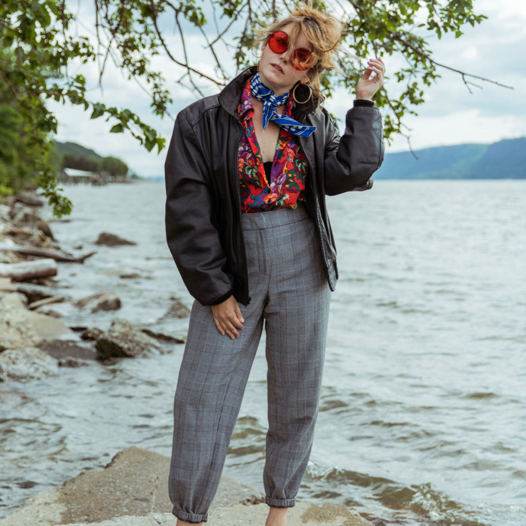 1980s Vintage Leather Bomber Jacket