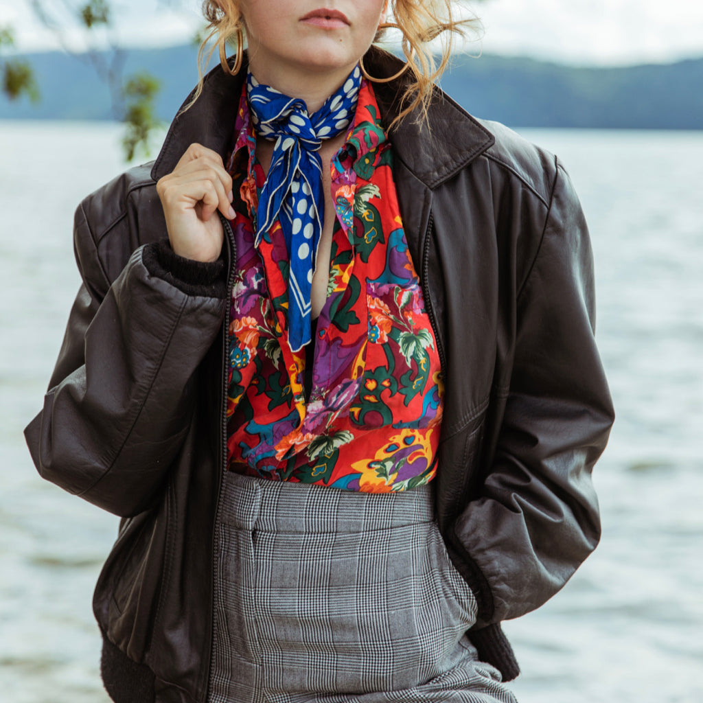 1980s Vintage Leather Bomber Jacket