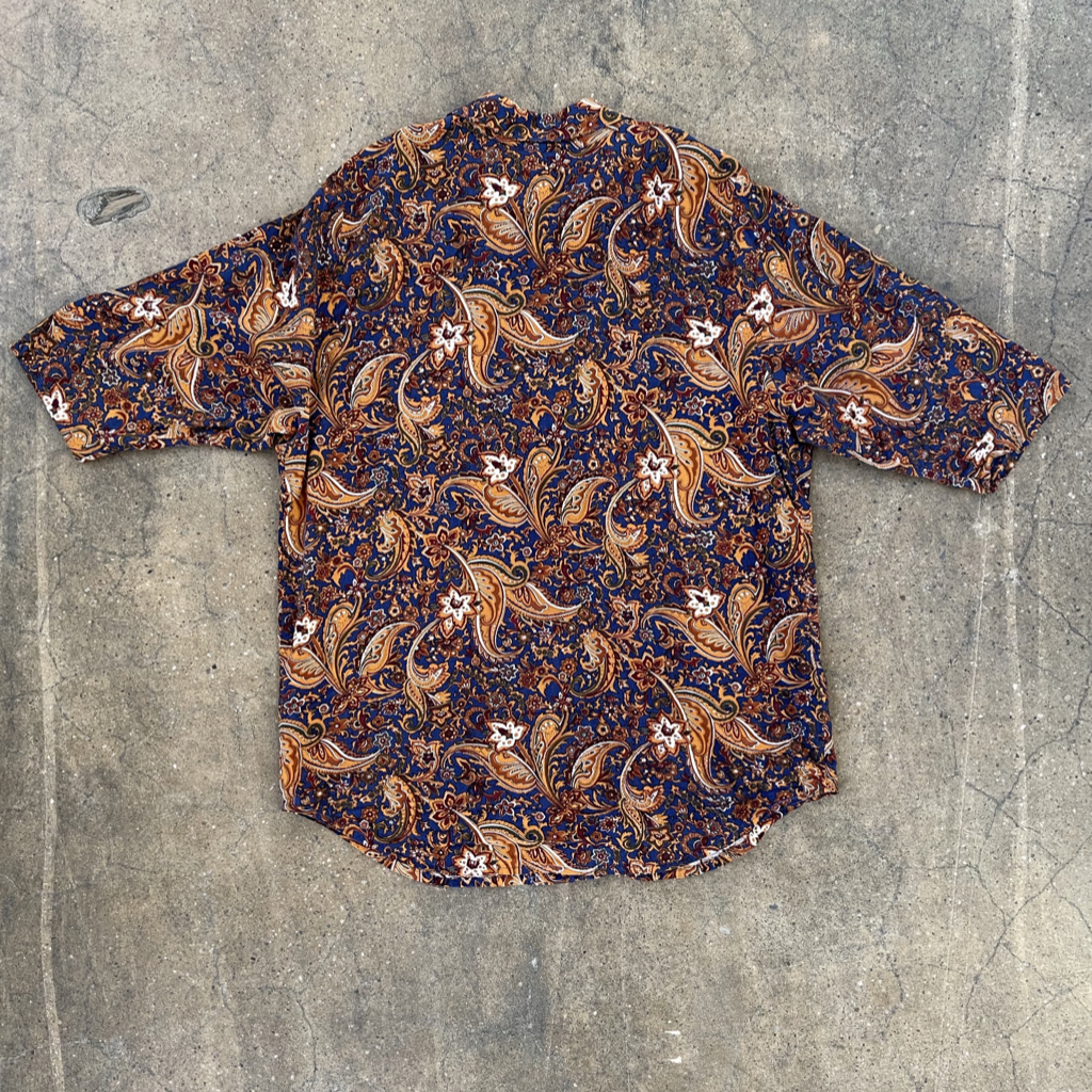 1990s Vintage Paisley Mid-length Sleeve Top