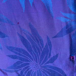 1980s Vintage Iridescent Purple & Blue Floral Jumpsuit