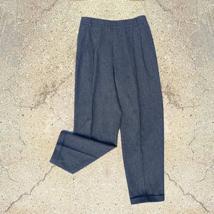 1960s High-waisted Wool Pleated Trousers