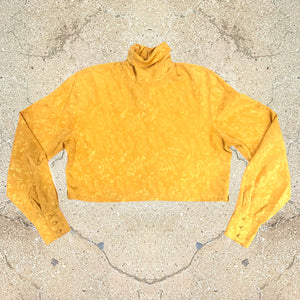 Reinvented Vintage Mustard Turtleneck Blouse