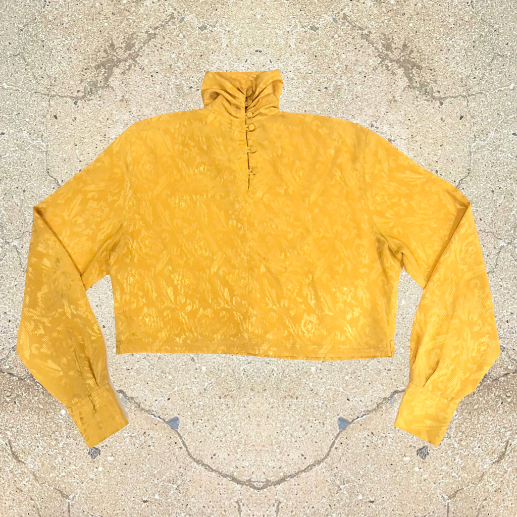 Reinvented Vintage Mustard Turtleneck Blouse